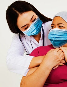 health worker and patient