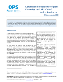Actualización Epidemiológica: Variantes de SARS-CoV-2 en las Américas - 24 de marzo de 2021
