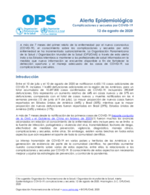 Alerta Epidemiológica: Complicaciones y secuelas por COVID-19 - 12 de agosto de 2020