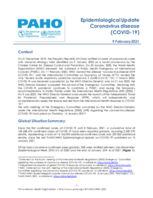 Epidemiological Update: Coronavirus disease (COVID-19) - 9 February 2021