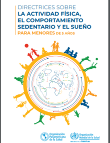 Portada de Directrices de la OMS sobre la actividad física, el comportamiento sedentario y el sueño para menores de 5 años