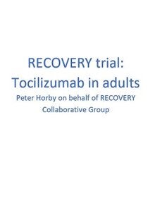 RECOVERY trial: Tocilizumab in adults