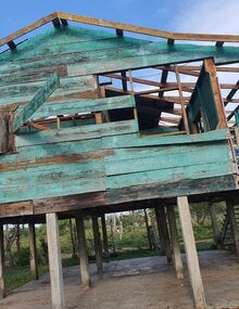 Establecimiento de salud dañado por tormentas Eta e Iota