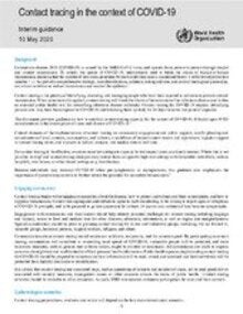 Contact tracing in the context of COVID-19