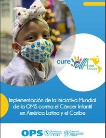 Portada del folelto que muestra una niña con un pañuelo en la cabeza y la cara cubierta por un cubrebocas, junto al logo de CureAll Americas, y el título de la publicación