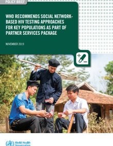 WHO recommends social network-based HIV testing approaches for key populations as part of partner services package