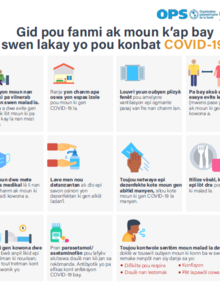 PosterGid pou fanmi ak moun k’ap bay swen lakay yo  pou konbat COVID-19
