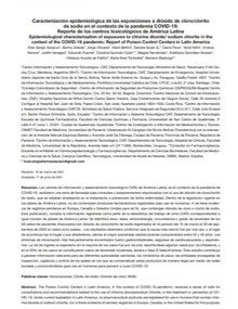 Caracterización epidemiológica de las exposiciones a dióxido de cloro/clorito de sodio en el contexto de la pandemia COVID-19: Reporte de los centros toxicológicos de América Latina