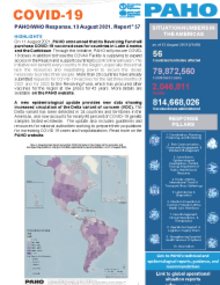 COVID-19 - PAHO/WHO Response, Report 57 (13 August 2021)