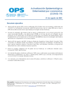 Actualización Epidemiológica: Enfermedad por coronavirus (COVID-19) - 21 de agosto de 2021
