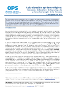 Actualización epidemiológica: Incremento de la variante delta y su impacto potencial en la región de las Américas - 8 de agosto de 2021