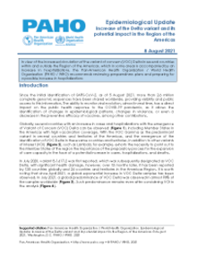 Epidemiological Update: Increase of the Delta variant and its potential impact in the Region of the Americas - 8 August 2021