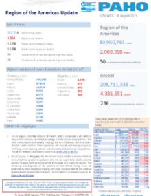 PAHO Daily COVID-19 Update: 18 August 2021