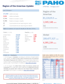 PAHO Daily COVID-19 Update: 19 August 2021