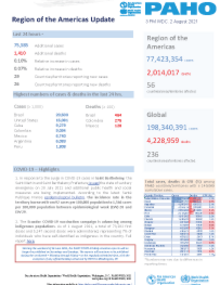 PAHO Daily COVID-19 Update: 2 August 2021