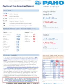 PAHO Daily COVID-19 Update: 20 August 2021