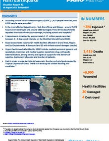 Haiti Earthquake, August 2021- Situation Report #2