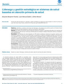 Liderazgo y gestión estratégica en sistemas de salud basados en atención primaria de salud