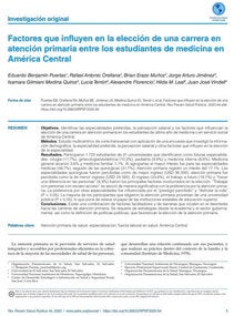 Factores que influyen en la elección de una carrera en atención primaria entre los estudiantes de medicina en América Central 