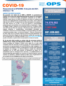 COVID-19 - Respuesta de la OPS/OMS Reporte 55 (16 de julio del 2021)