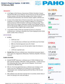 PAHO COVID-19 Daily Update: 16 February 2020