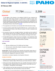 PAHO COVID-19 Daily Update: 22 February 2020 