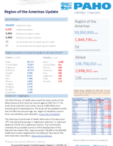 PAHO COVID-19 Daily Update: 17 April 2021