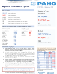 PAHO Daily COVID-19 Update: 1 September 2021