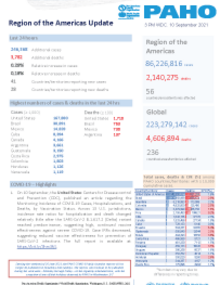 PAHO Daily COVID-19 Update: 10 September 2021