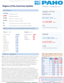 PAHO Daily COVID-19 Update: 17 September 2021