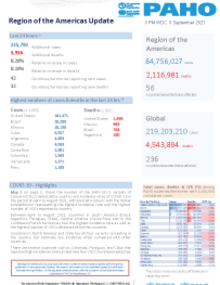 PAHO Daily COVID-19 Update: 3 September 2021