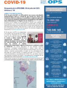 COVID-19 - Respuesta de la OPS/OMS Reporte 56 (30 de julio del 2021)