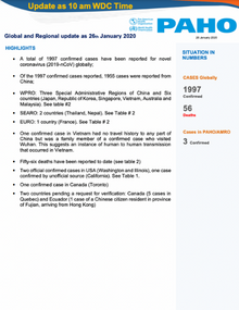 PAHO COVID-19 Daily Update: 26 January 2020