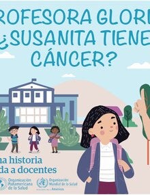 Maestra y una niña conversando