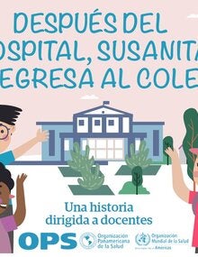 Ilustración niños sonriendo y saludando con la mano