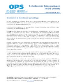 Actualización Epidemiológica: Fiebre Amarilla - 6 de octubre de 2021