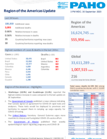 PAHO COVID-19 Daily Update: 30 September 2020
