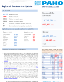 PAHO COVID-19 Daily Update: 26 October 2020
