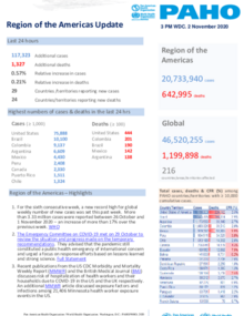 PAHO COVID-19 Daily Update: 2 November 2020
