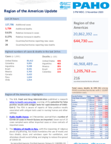 PAHO COVID-19 Daily Update: 3 November 2020