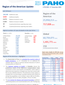 PAHO COVID-19 Daily Update: 27 November 2020