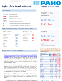 PAHO COVID-19 Daily Update: 30 November 2020