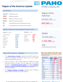 PAHO COVID-19 Daily Update: 28 December 2020