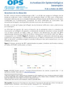 Actualización Epidemiológica: Sarampión -  4 de octubre de 2021