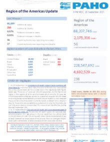 PAHO Daily COVID-19 Update: 20 September 2021