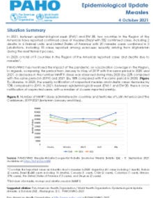 Epidemiological Update: Measles -  4 October 2021