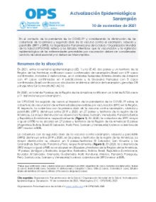 Actualización Epidemiológica: Sarampión -  10 de noviembre de 2021
