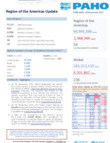 PAHO Daily COVID-19 Update: 29 November 2021