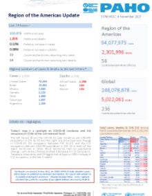 PAHO Daily COVID-19 Update: 4 November 2021