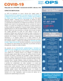 COVID-19 - Respuesta de la OPS/OMS Reporte 65 (3 de diciembre del 2021)